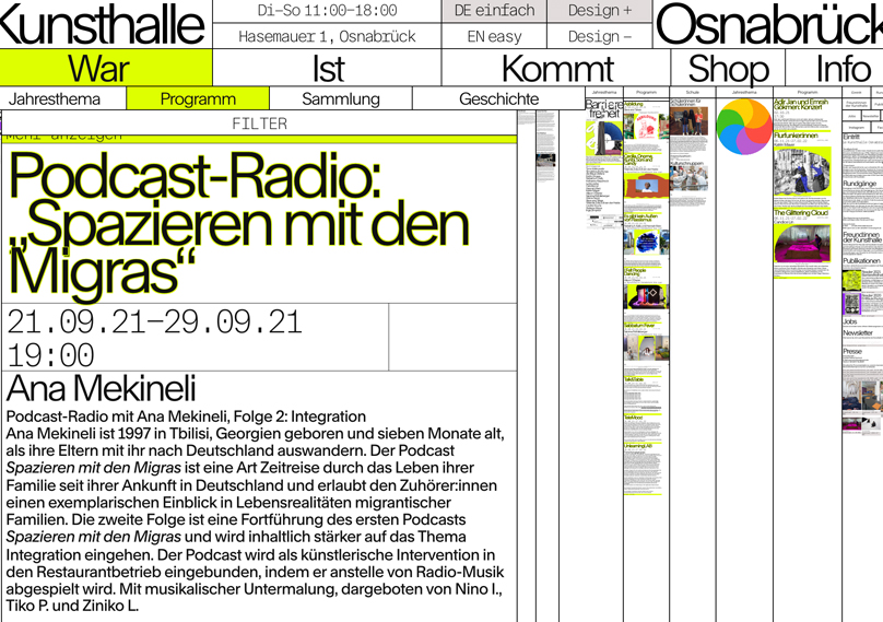 Podcast-Projekt in der Kunsthalle - Spazieren mit den Migras Podcast-Projekt in der Kunsthalle - Spazieren mit den Migras