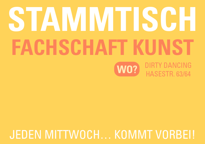 Die Fachschaft Kunst lädt zum Stammtisch ein!